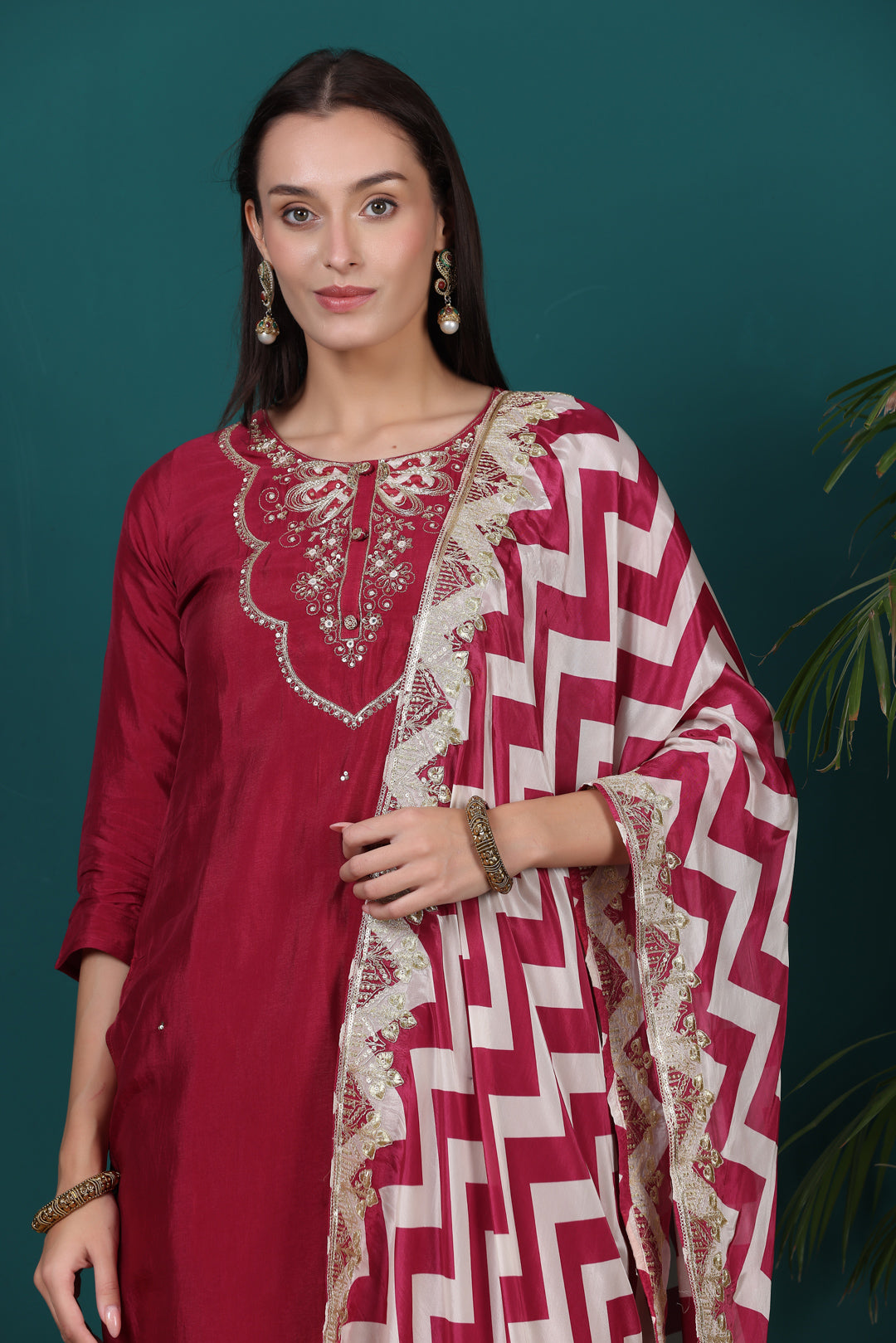 Women showcasing latest suit design