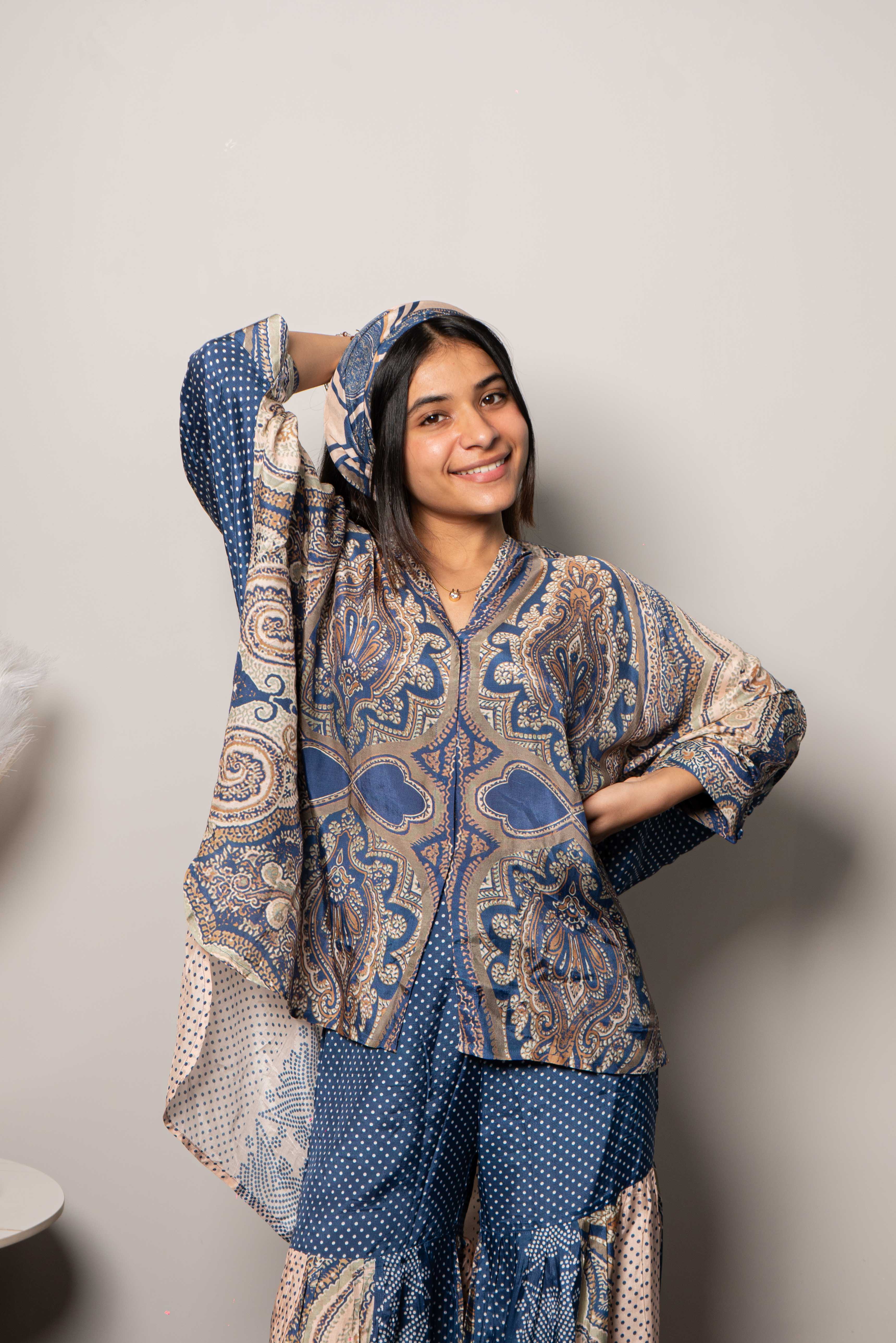 Muslin Silk Printed Co ord set for Women