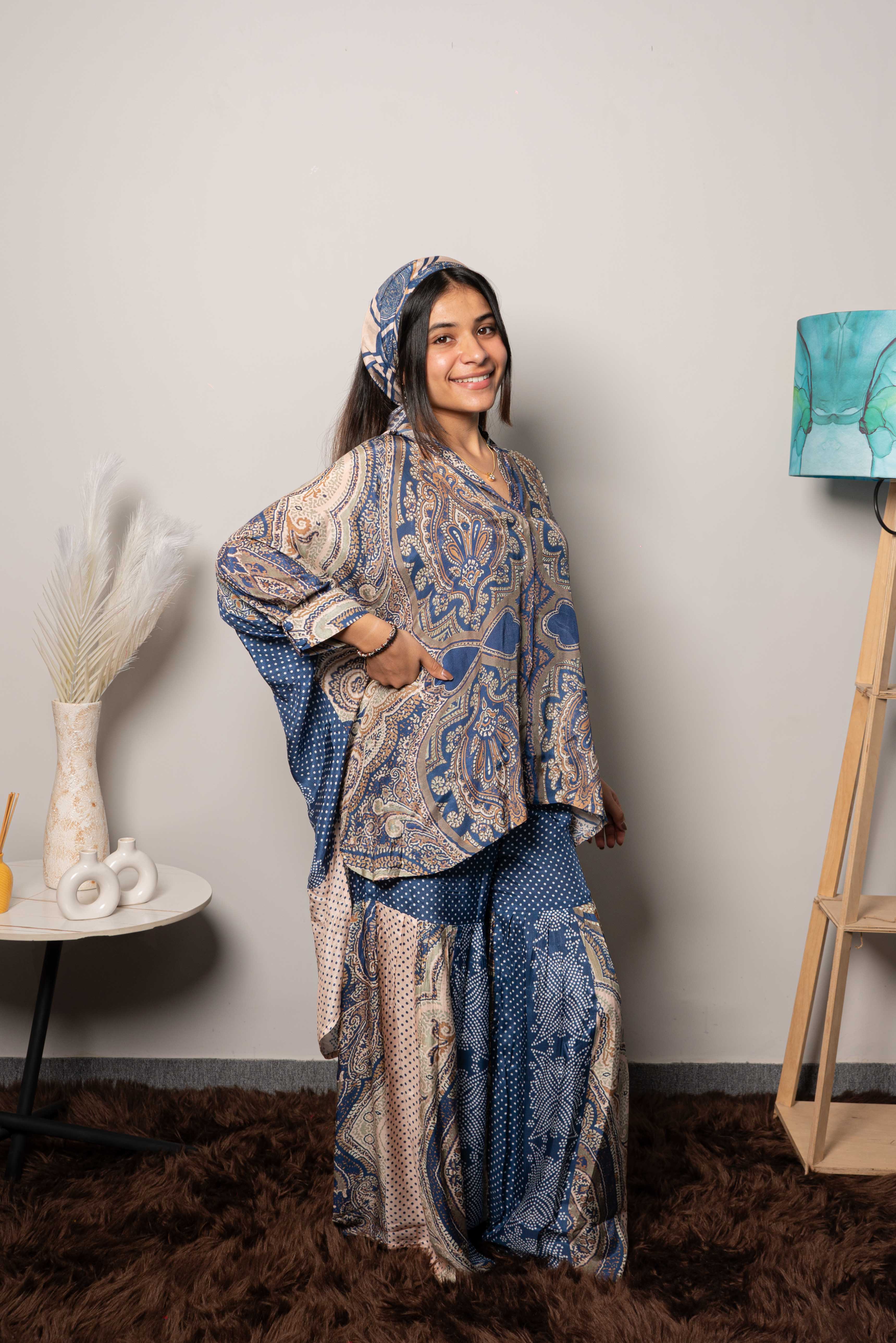 Muslin Silk Printed Co ord set for Women