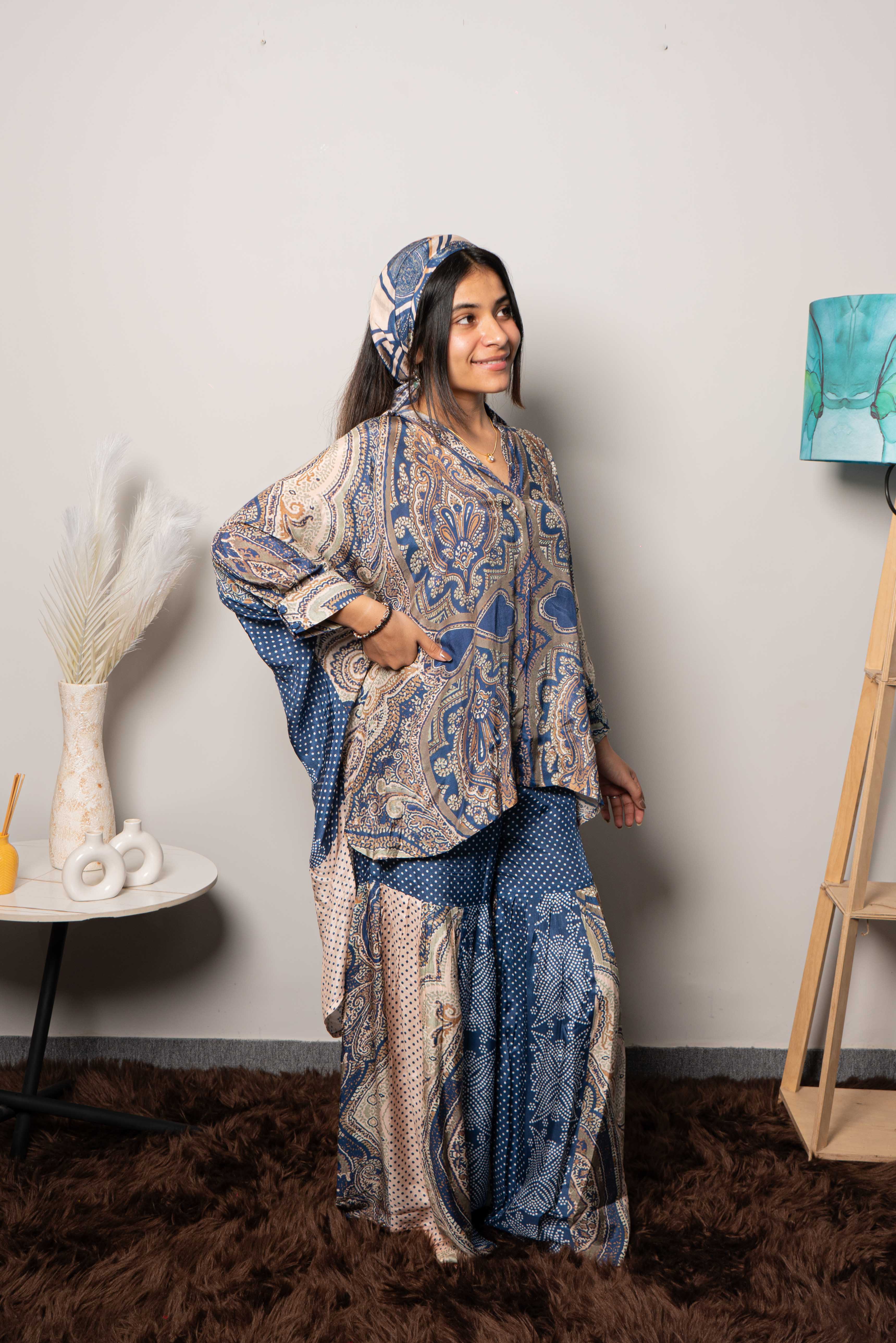 Muslin Silk Printed Co ord set for Women