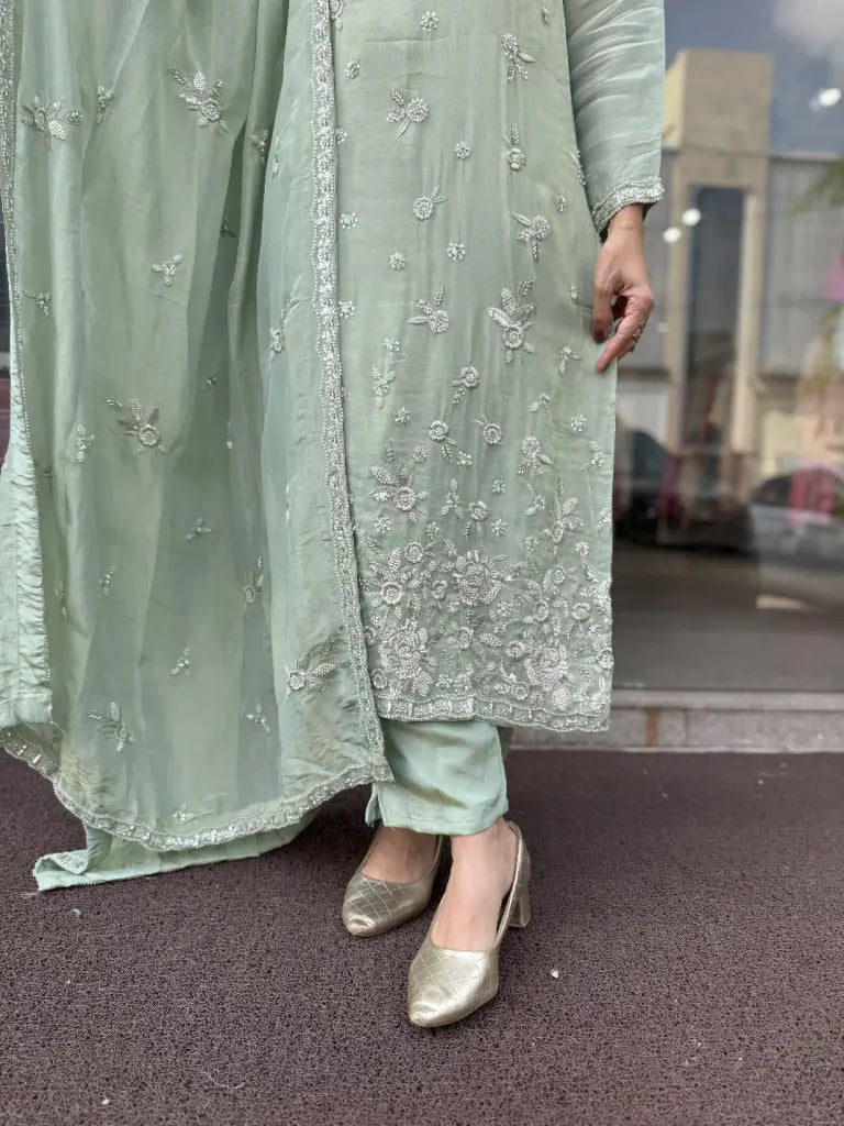 Fabric and fall detail in soft kurta set — Soft Kurta Set