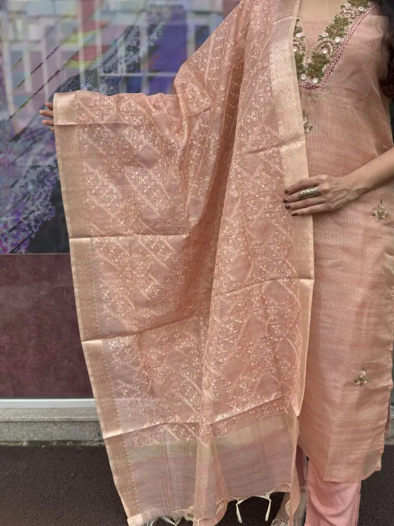 Front styling view of onion kurta set — Onion Kurta Set
