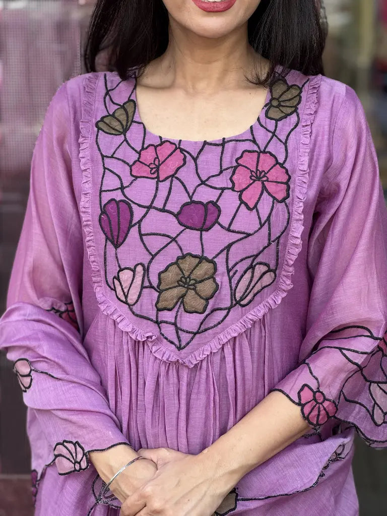 Side drape and silhouette of soft kurta set — Soft Kurta Set