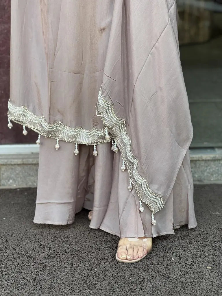 Complete ethnic look in mauve indo western dress — Mauve Indo Western Dress