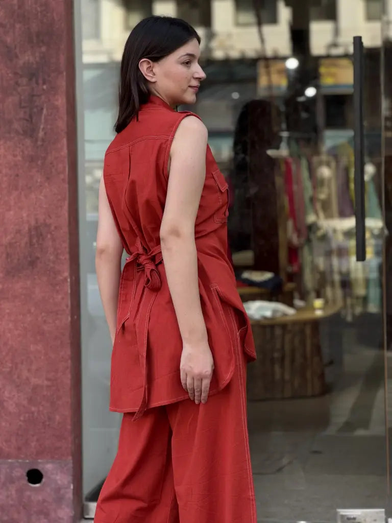 Complete ethnic look in rust orange co-ord set — Rust Orange Co-ord Set