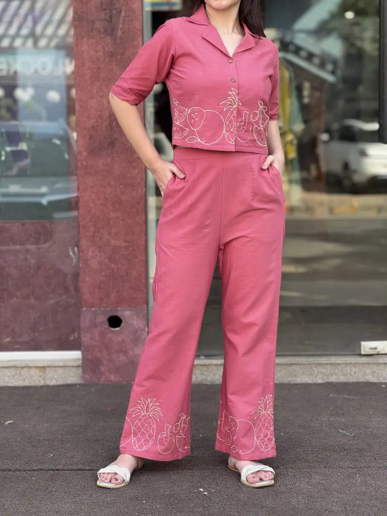 Front styling view of pink co-ord set — Pink Co-ord Set