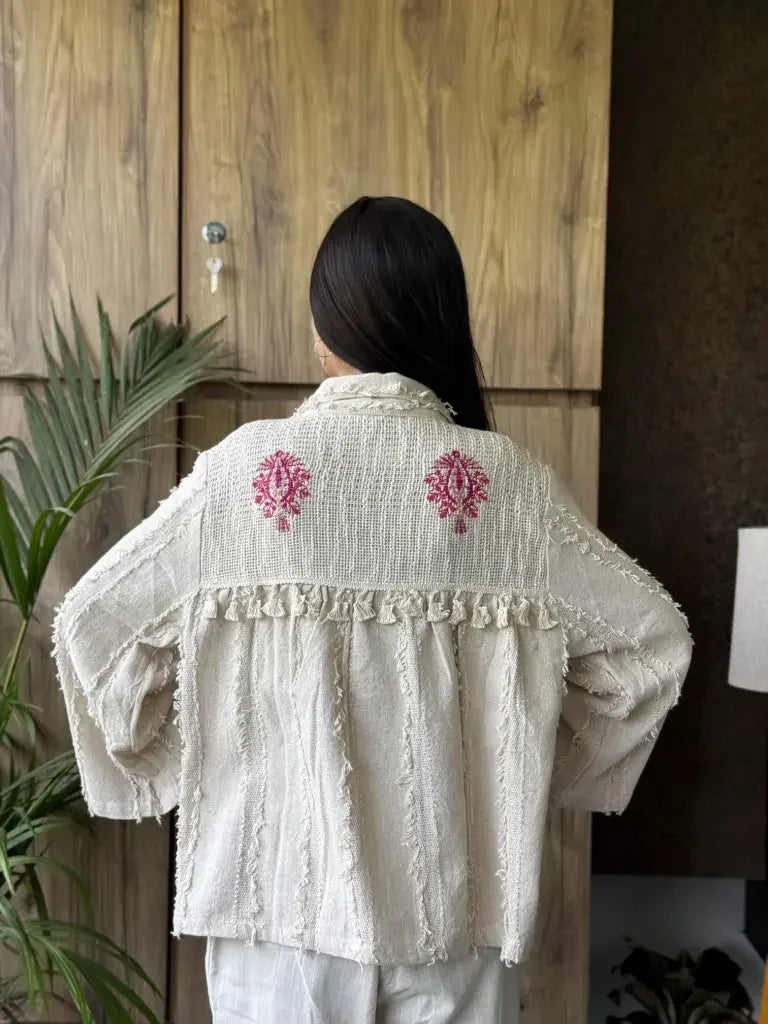Back view — Off White Linen Co-Ord Set