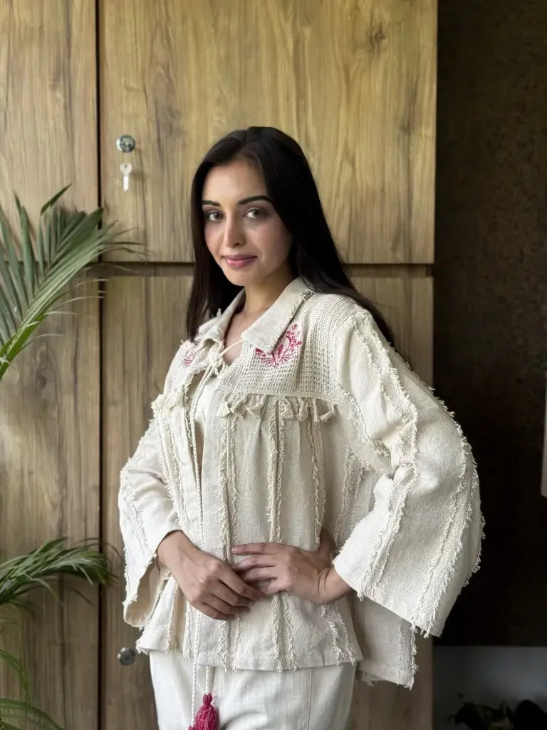 Close-up view — Off White Linen Co-Ord Set