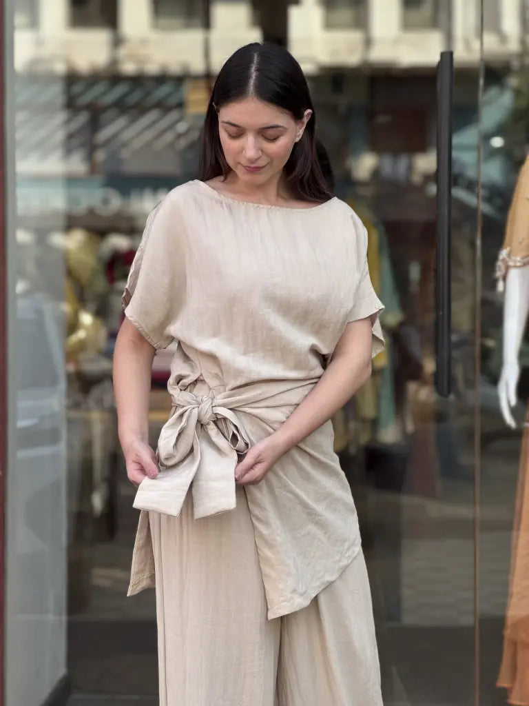 Front styling view of cream co-ord set — Cream Co-ord Set
