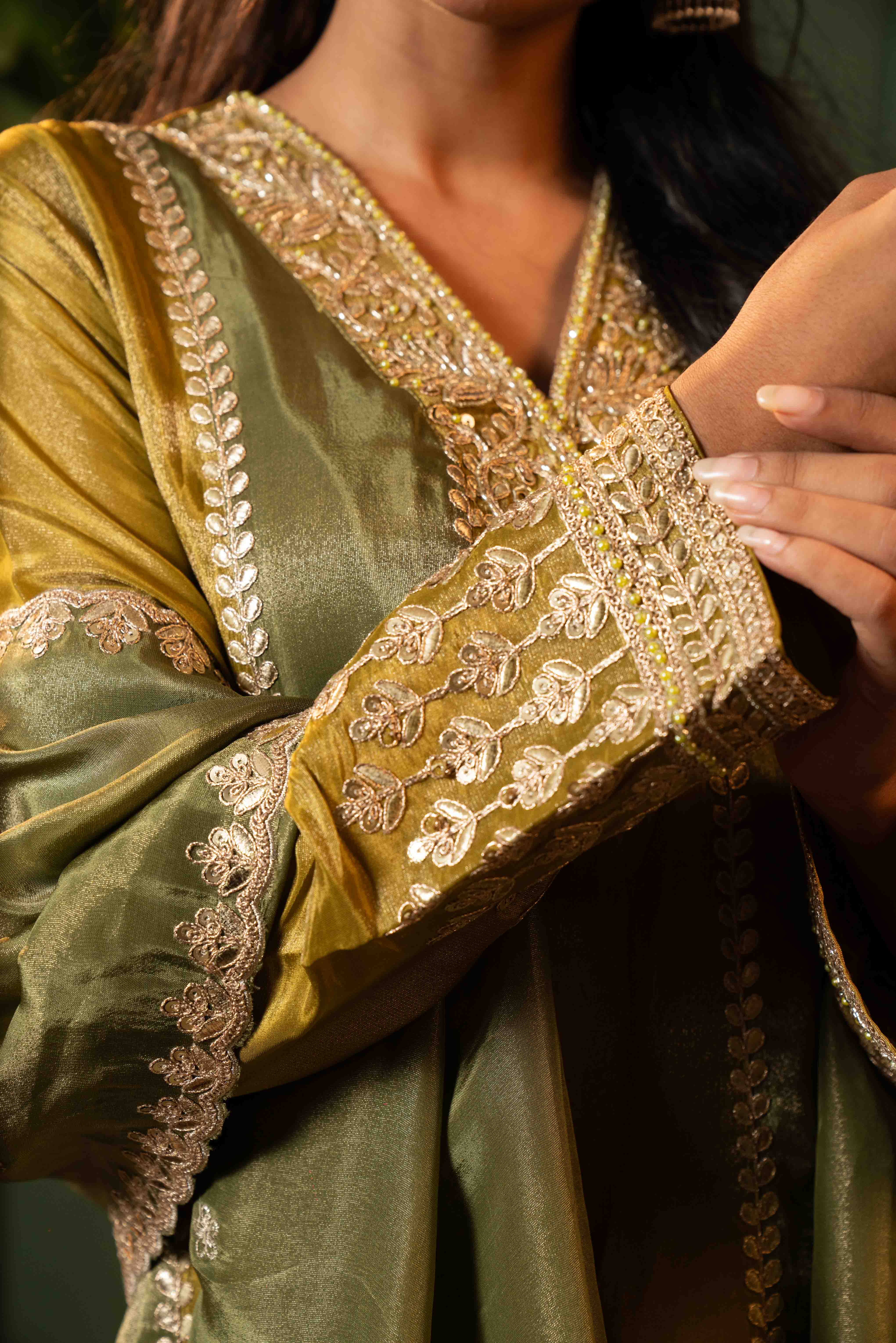 Green Anarkali Suit Indo Western for Women