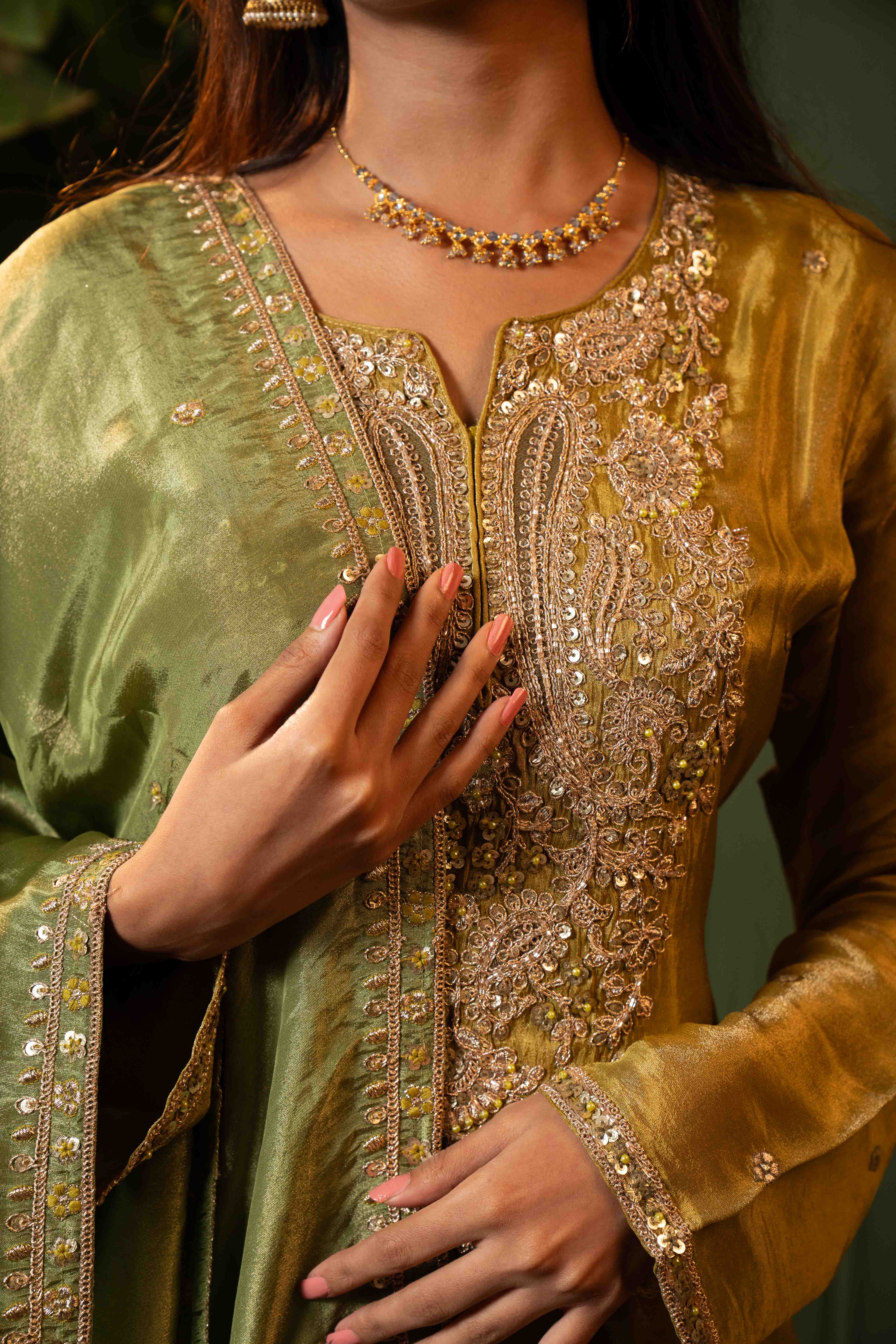 Green Wedding Wear Indo Westrn For Women