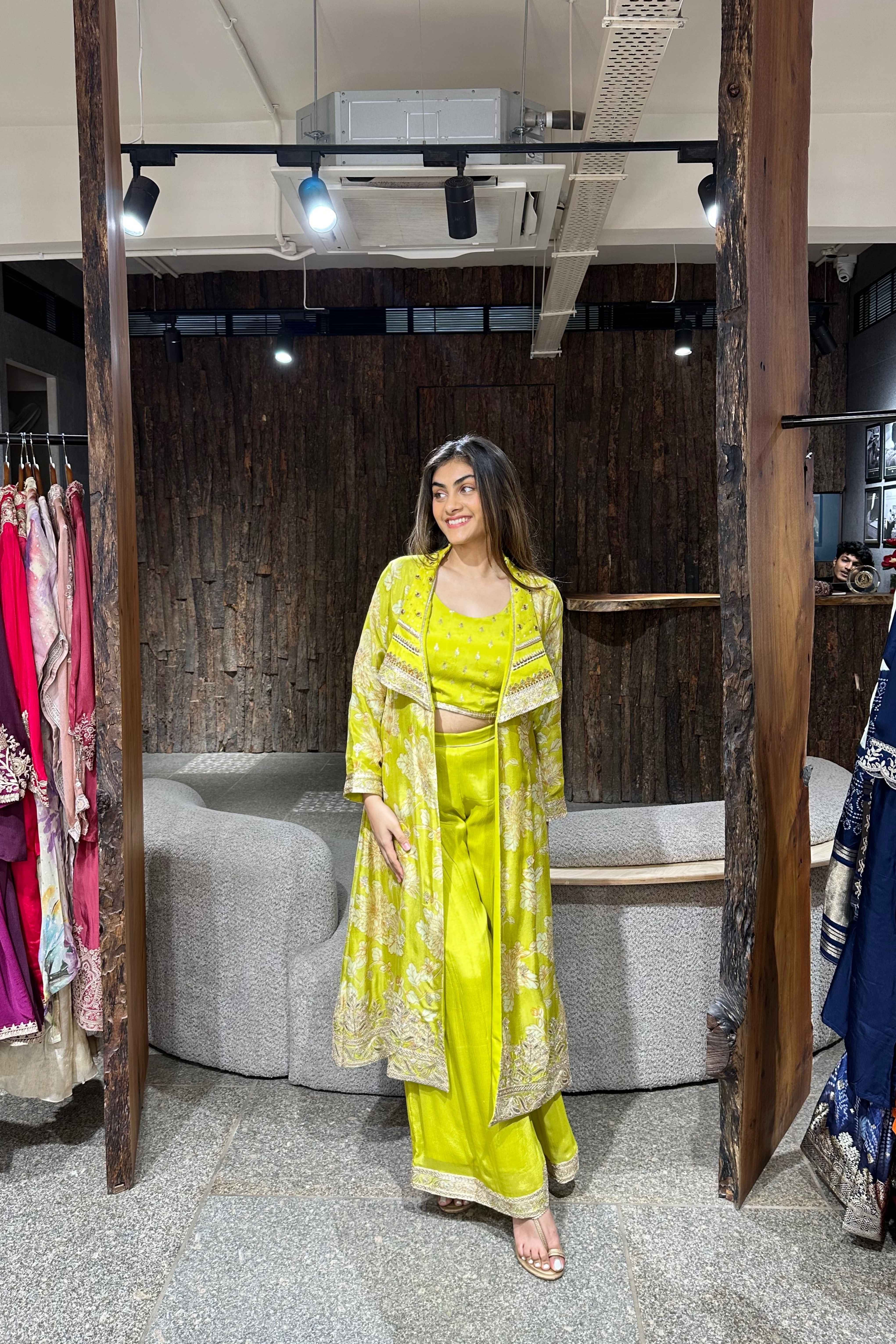 Neon Chinnon Indo Western Jacket set for Women