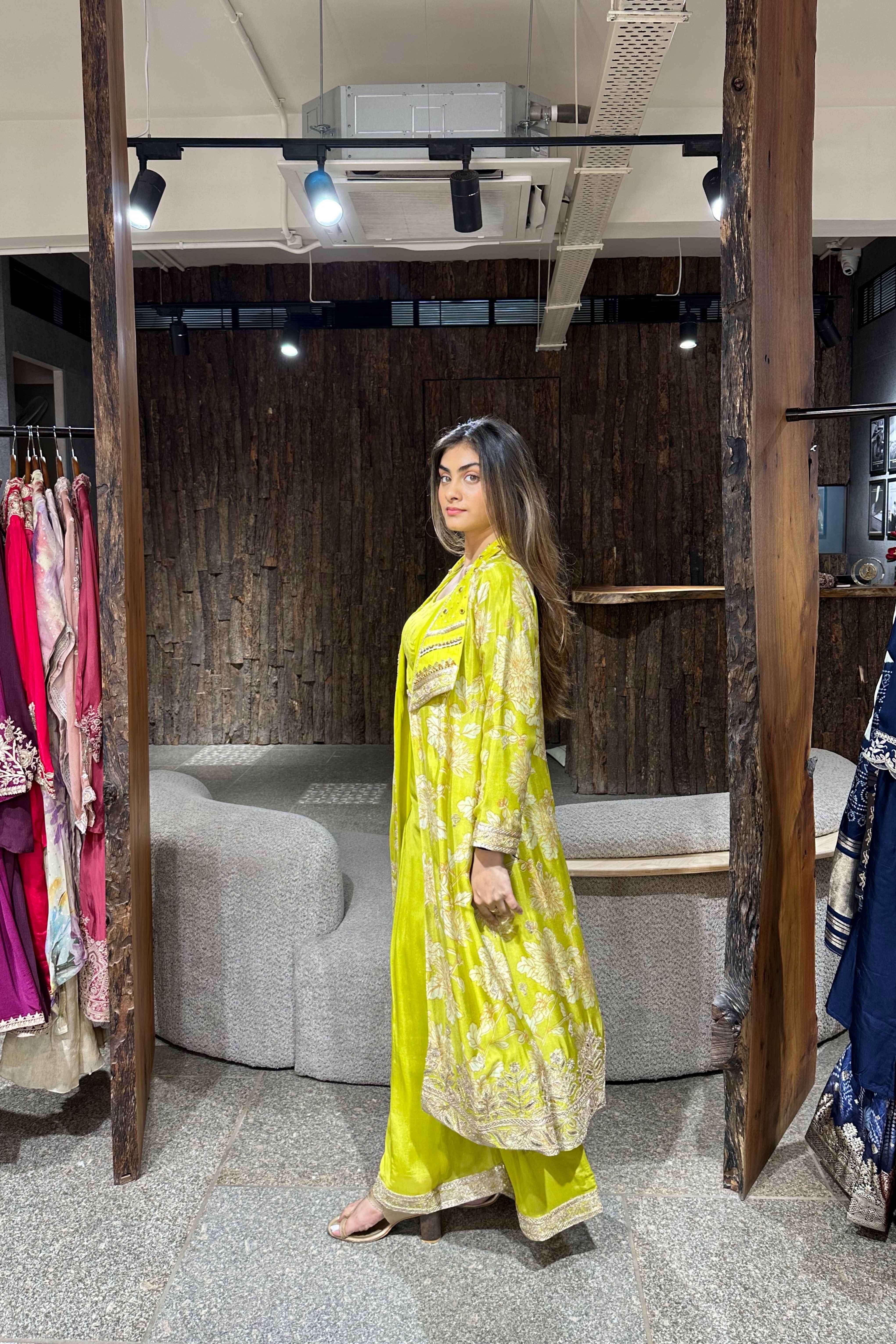 Neon Chinnon Indo Western Jacket set for Women