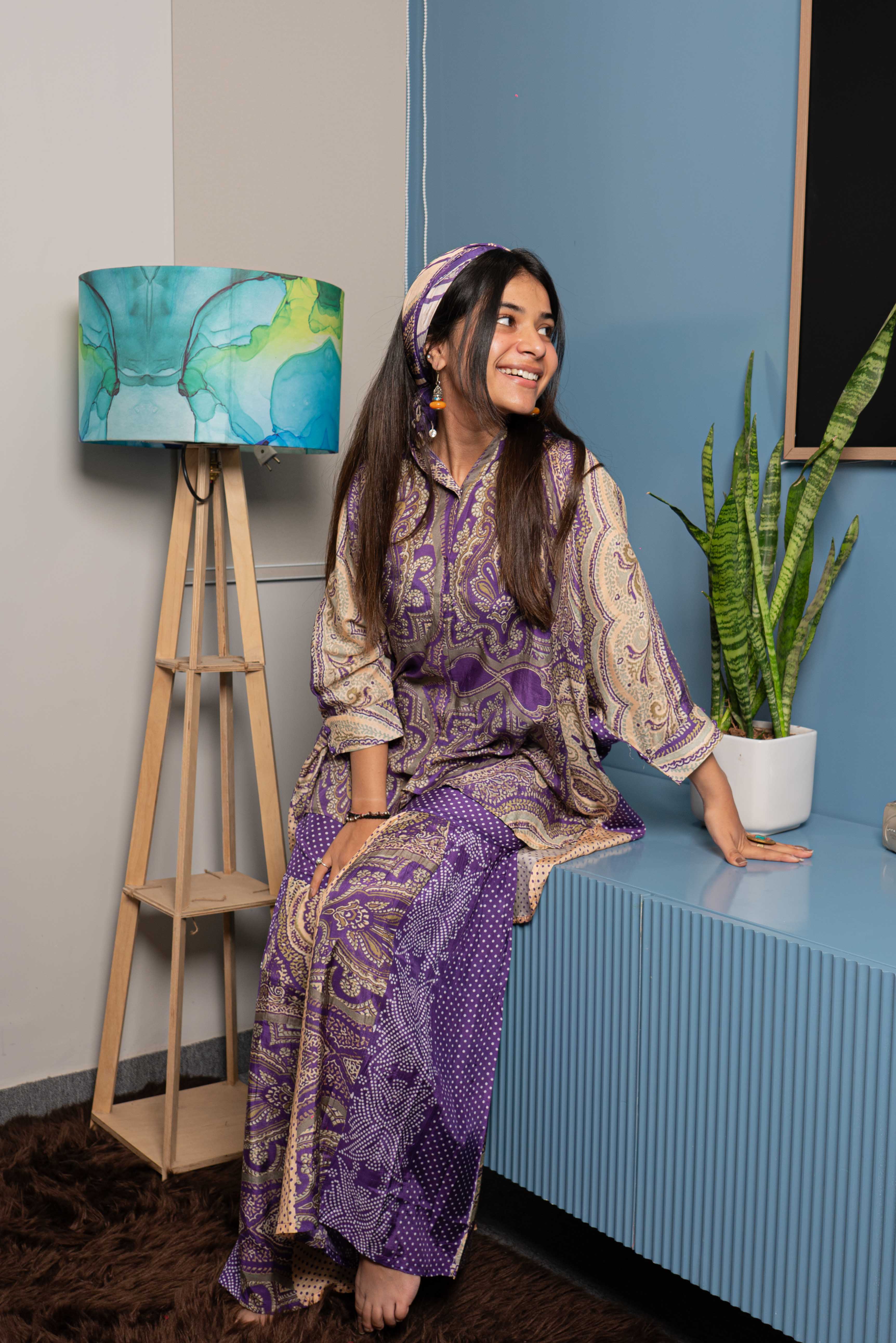 Muslin Silk Printed Co ord set for Women