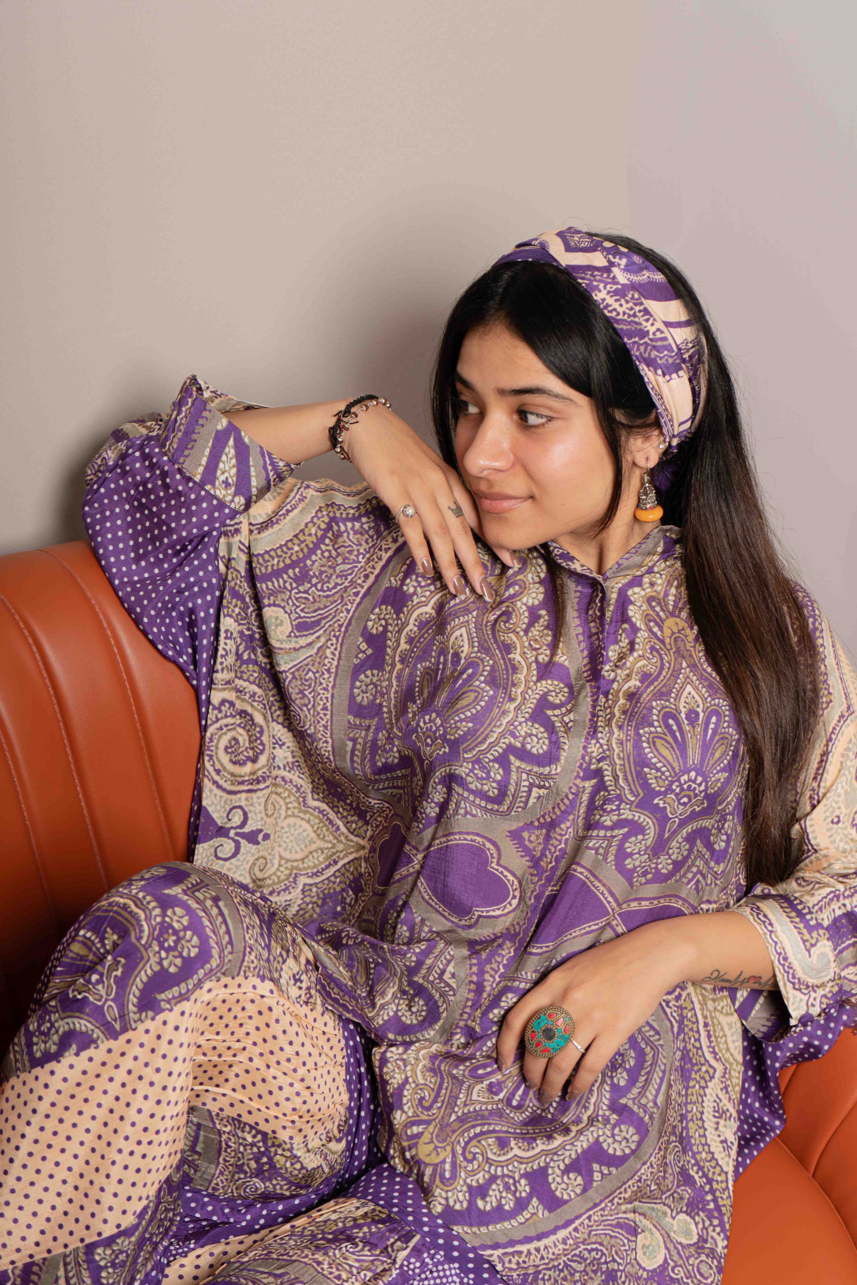 Muslin Silk Printed Co ord set for Women