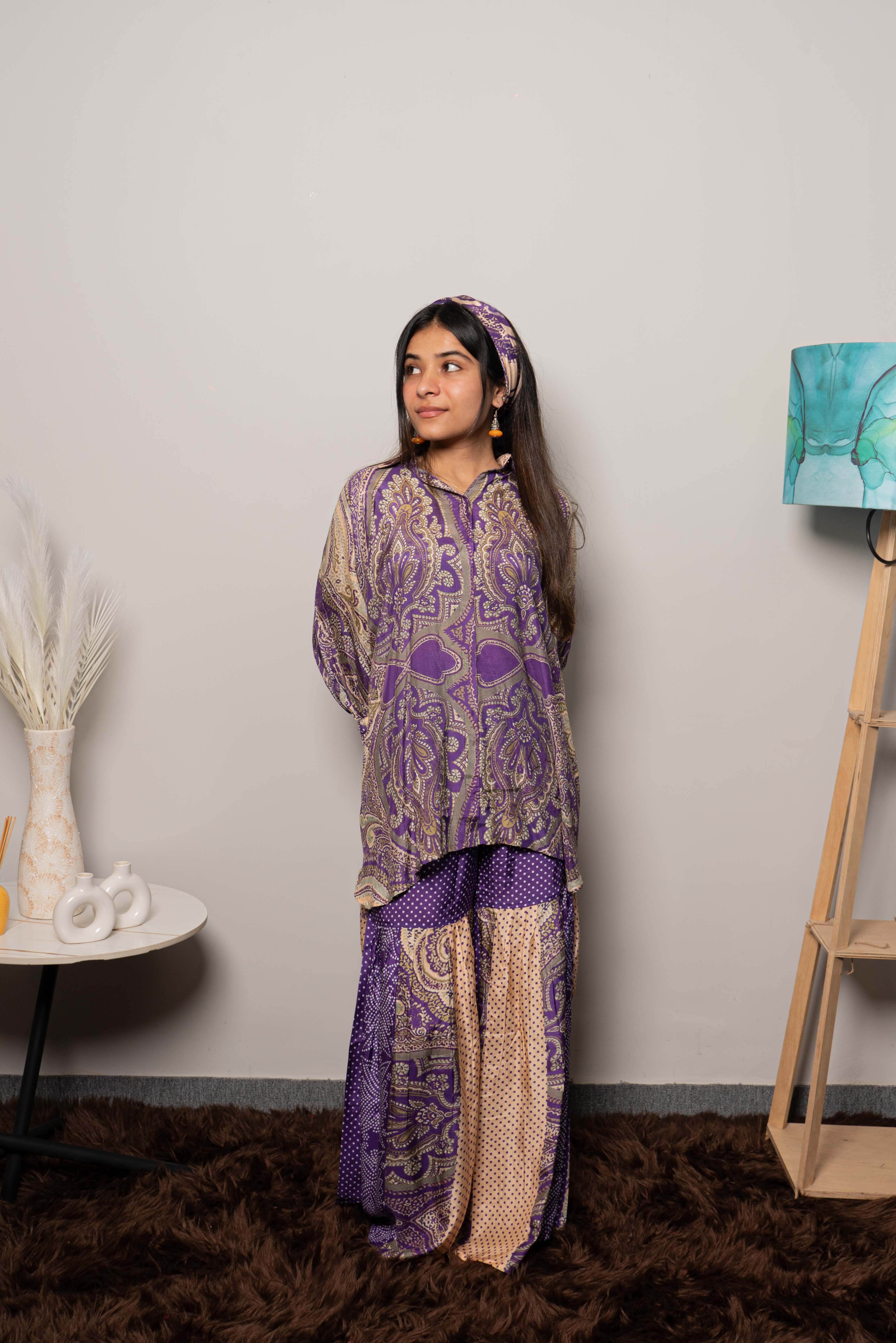 Muslin Silk Printed Co ord set for Women