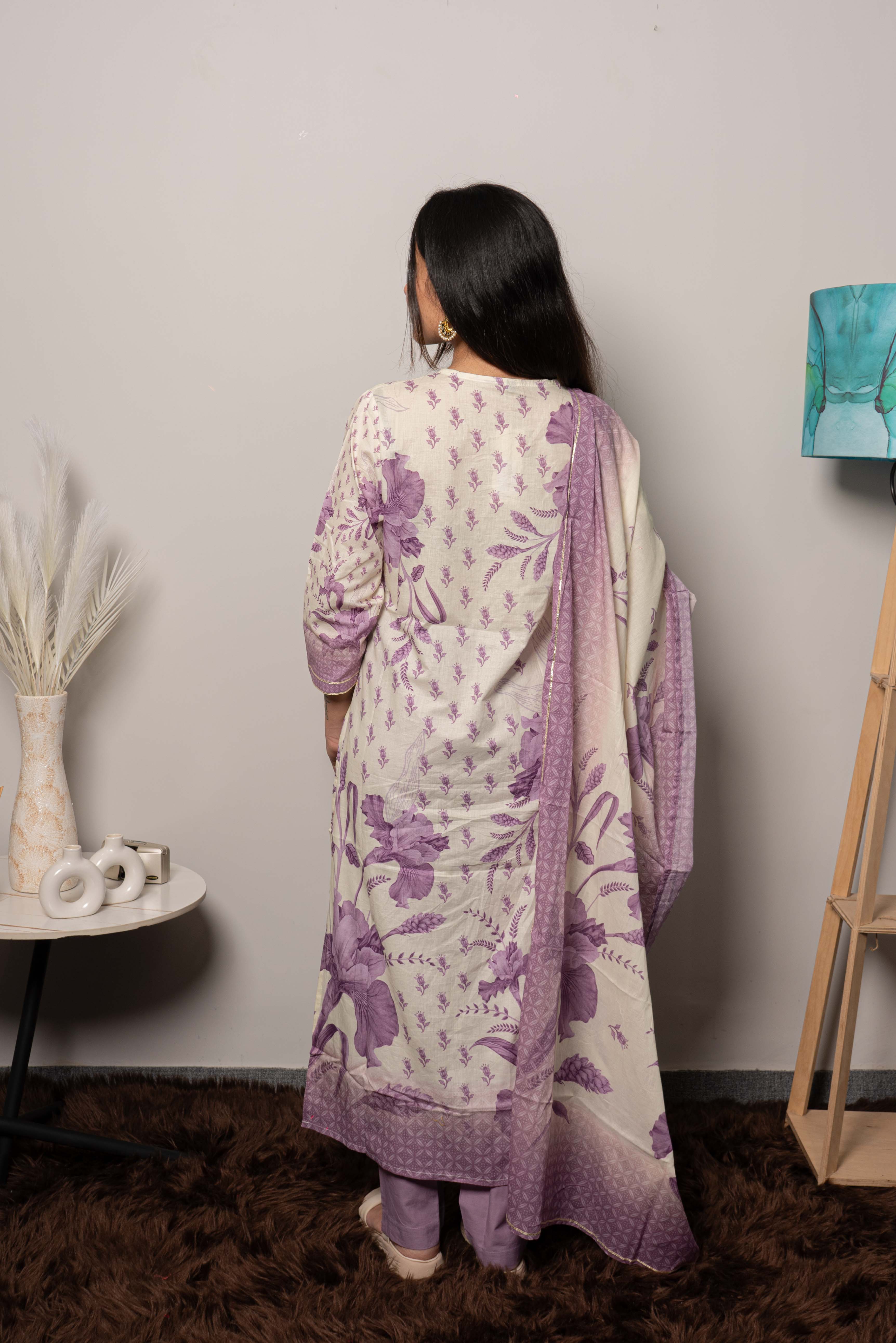 Summer Cotton Floral printed Straight Salwar Suit for Women