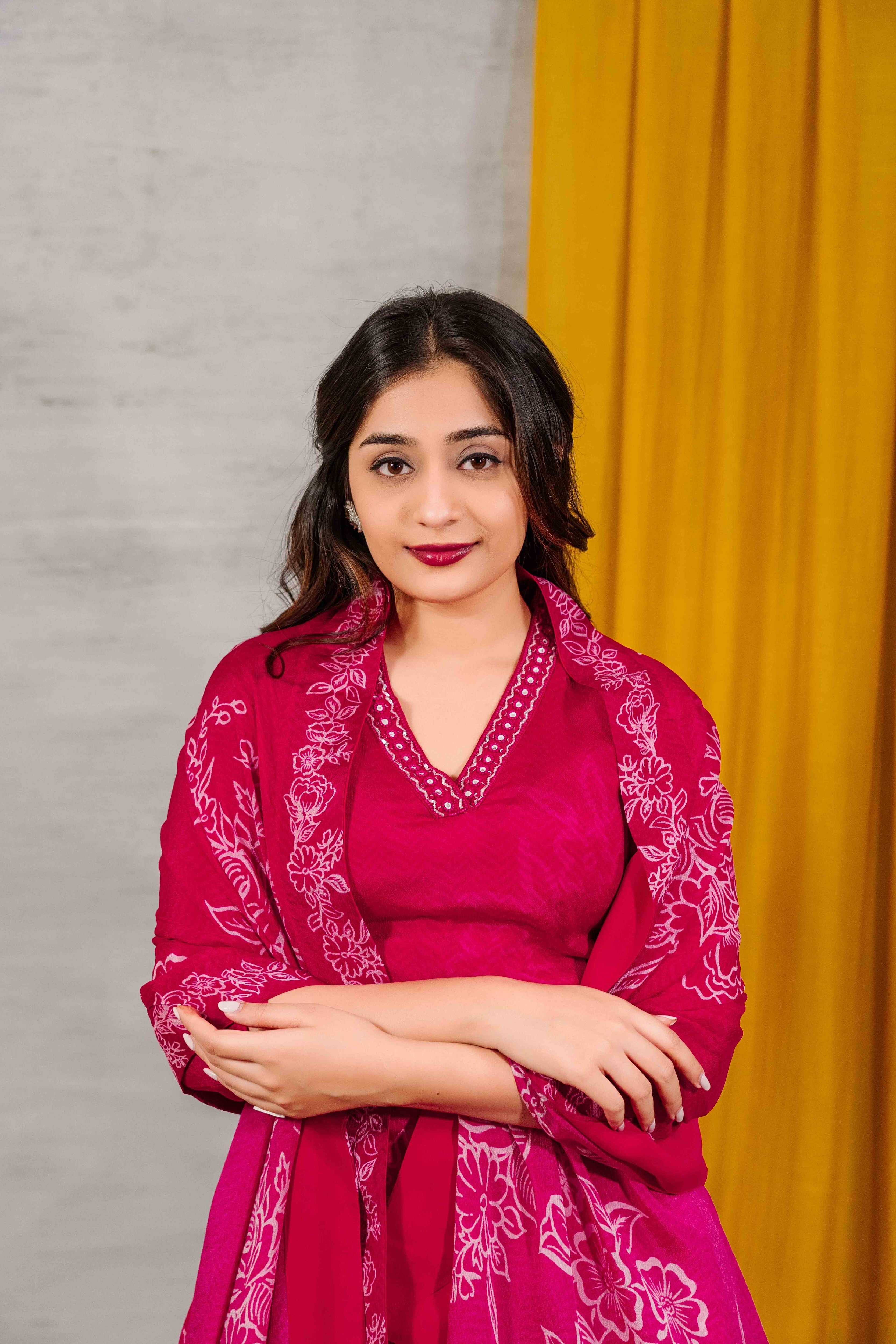 Rani Chinnon Kurti Sharara Set for Women