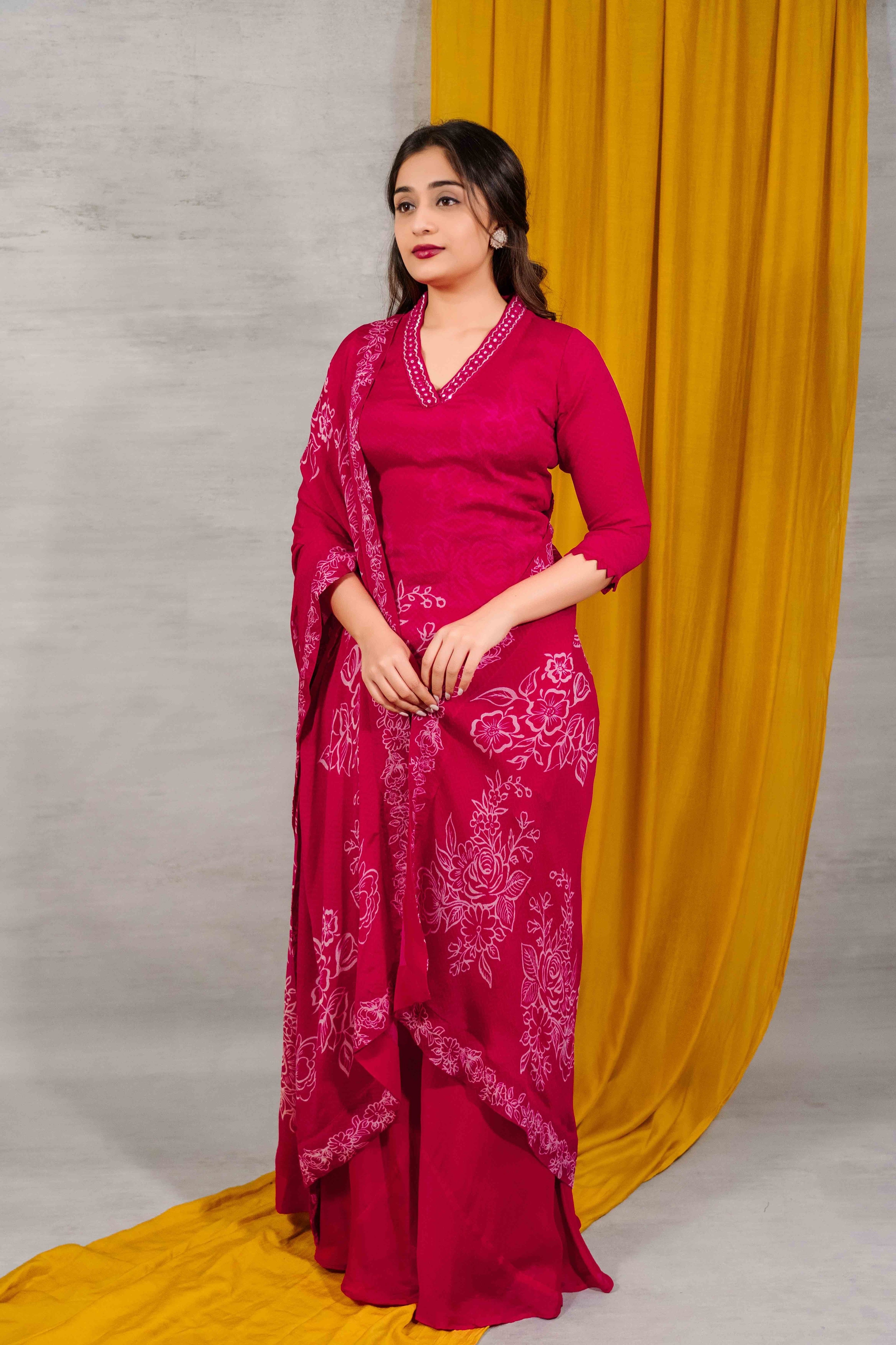 Rani Chinnon Kurti Sharara Set for Women