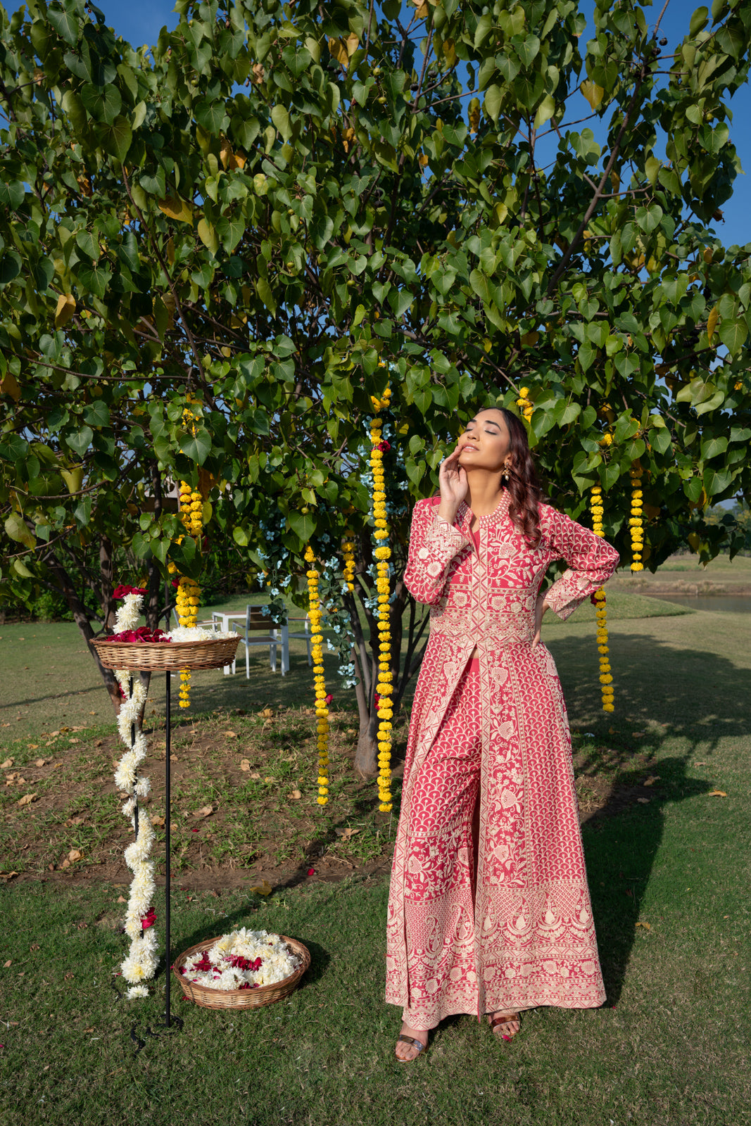 Zari Embroided Chinnon Indo Western Dress for Women