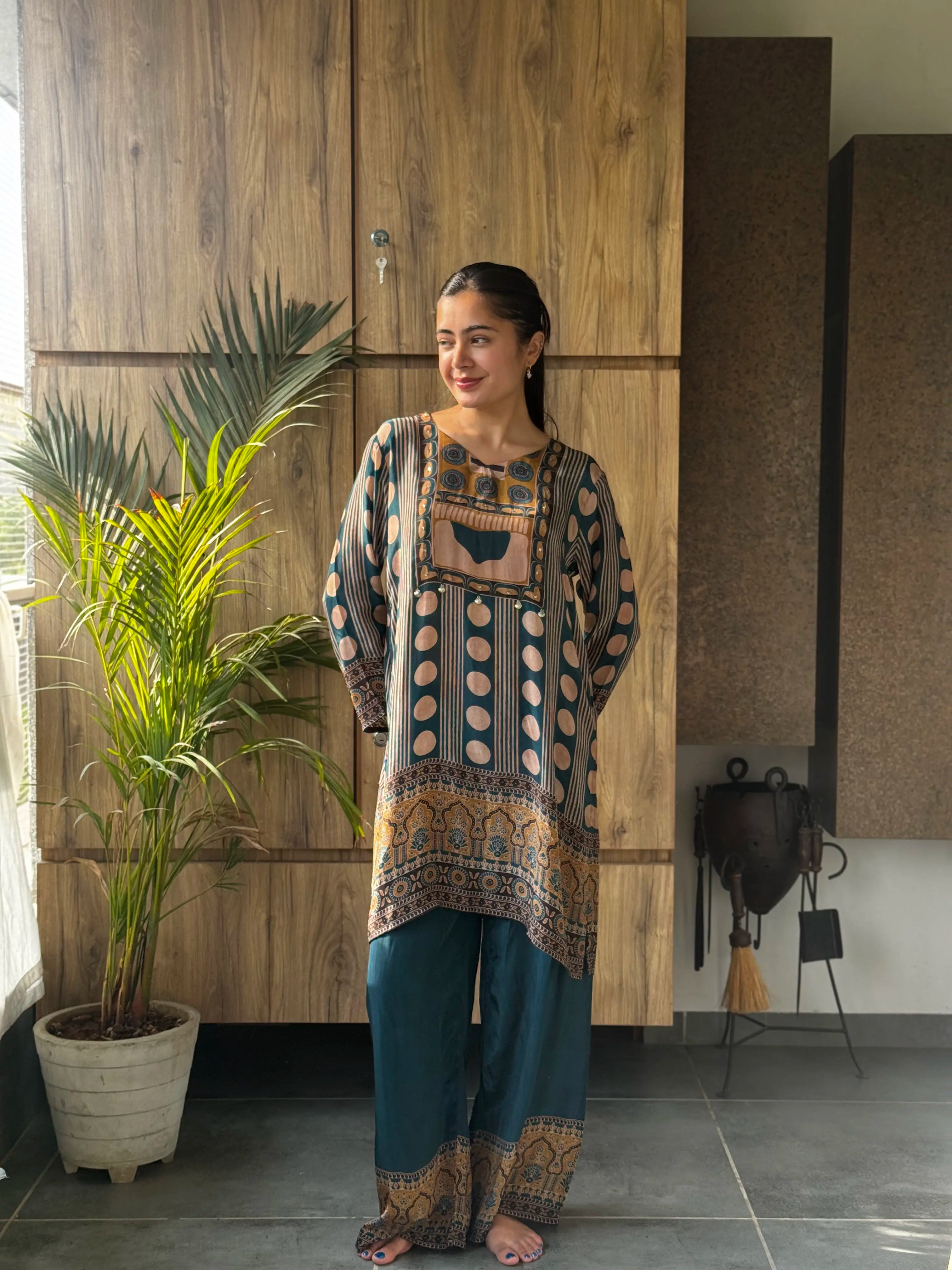 Indigo Crepe Co-ord Set for Women | Ethonique