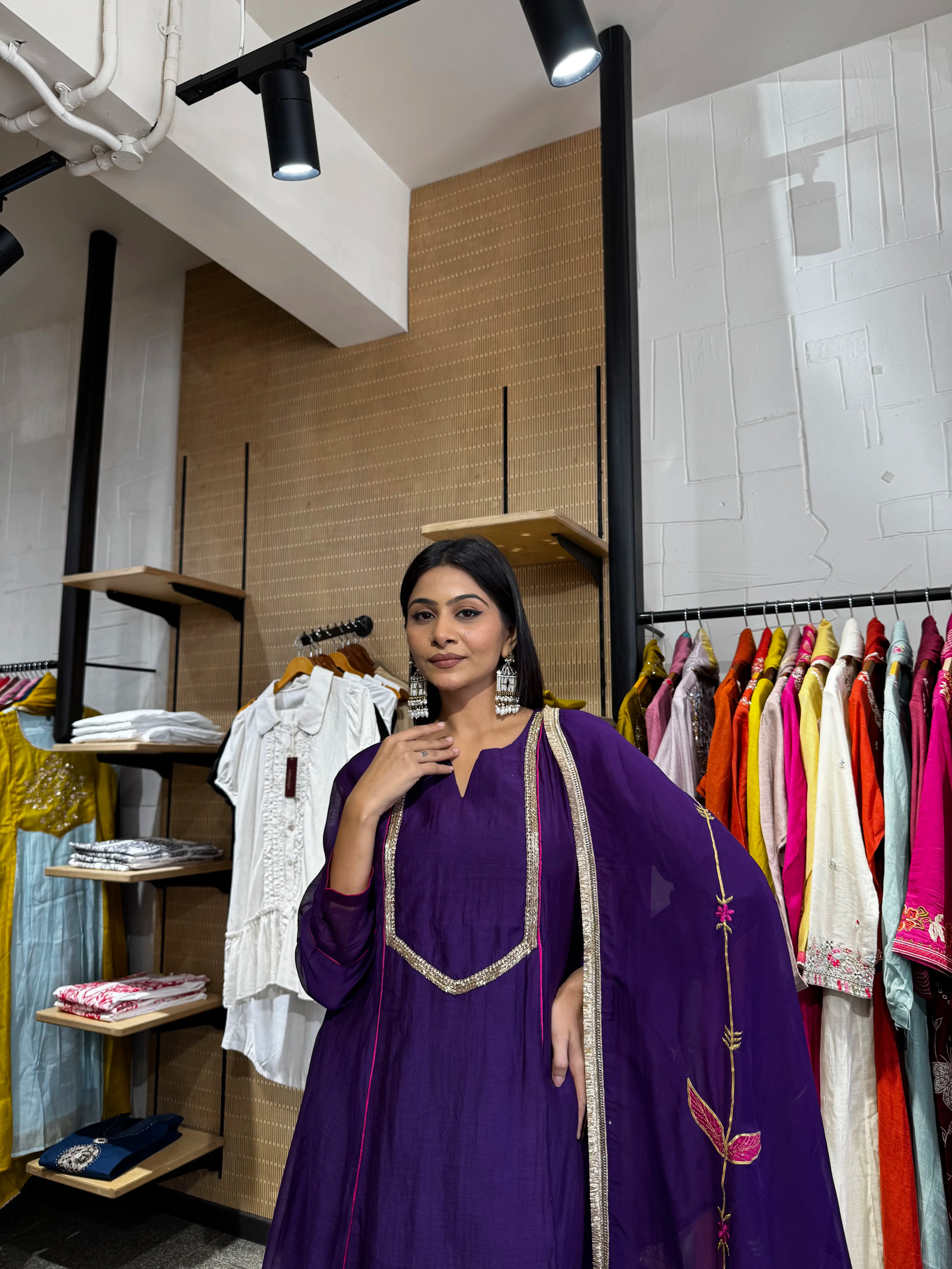Full outfit view with styling details — Dark Green Kurta Set