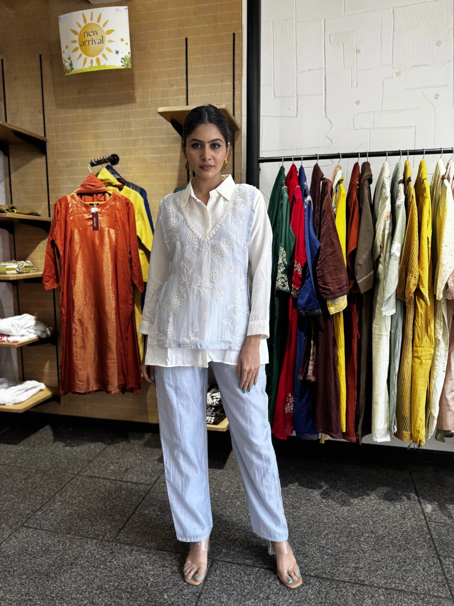 Mul Chanderi Jacket Style Co-ord Set for Women