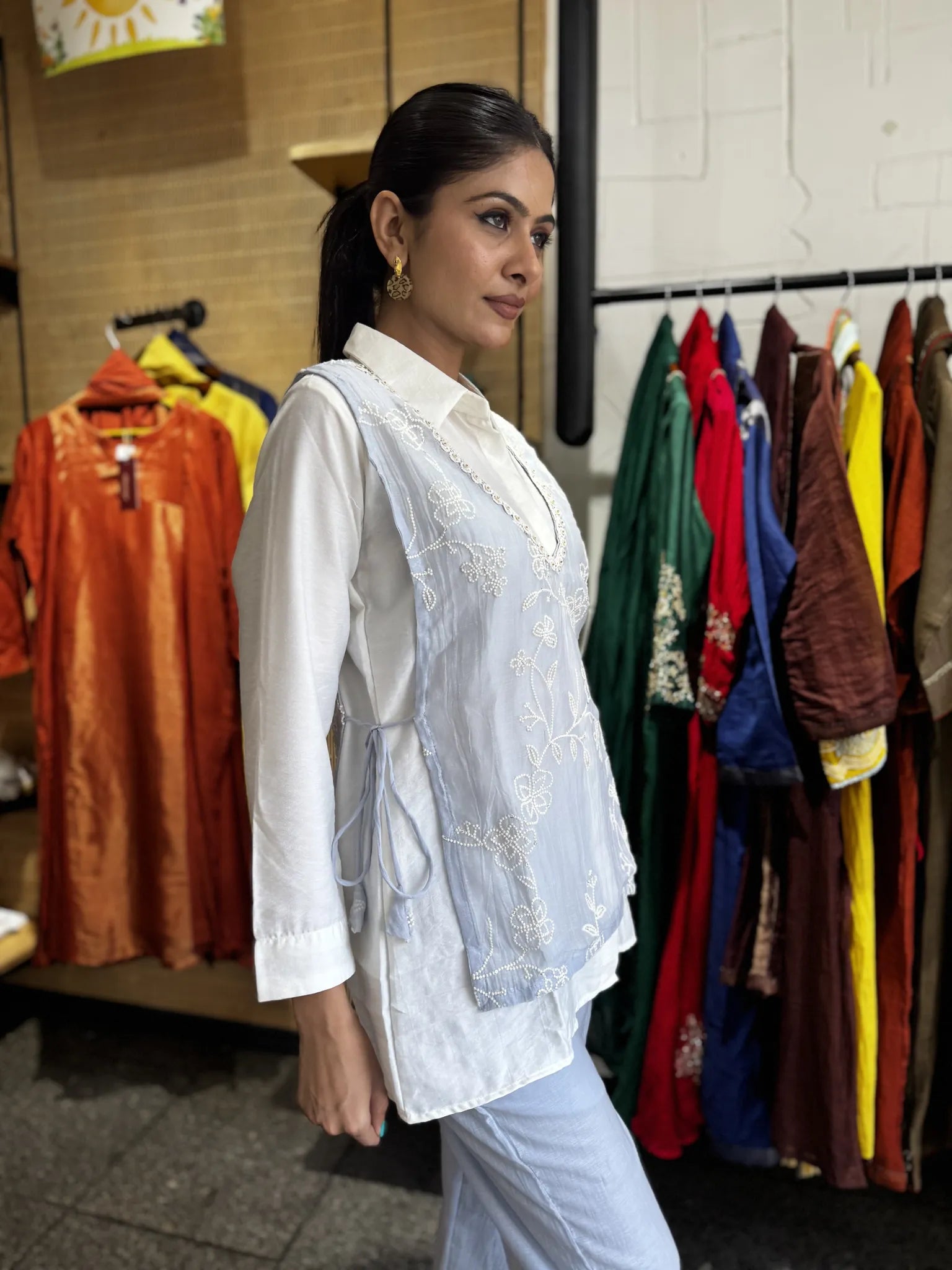 Mul Chanderi Jacket Style Co-ord Set for Women