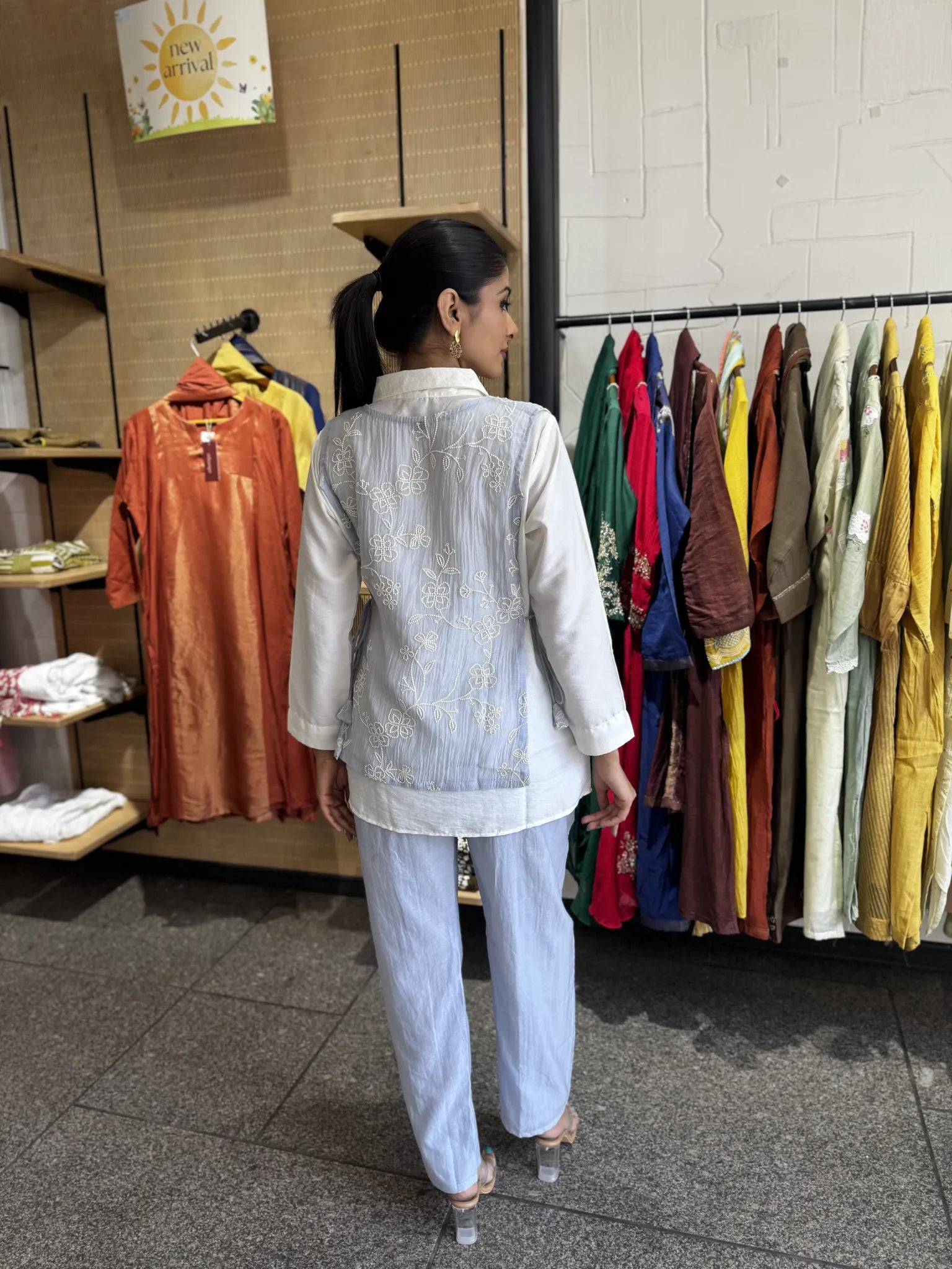Mul Chanderi Jacket Style Co-ord Set for Women