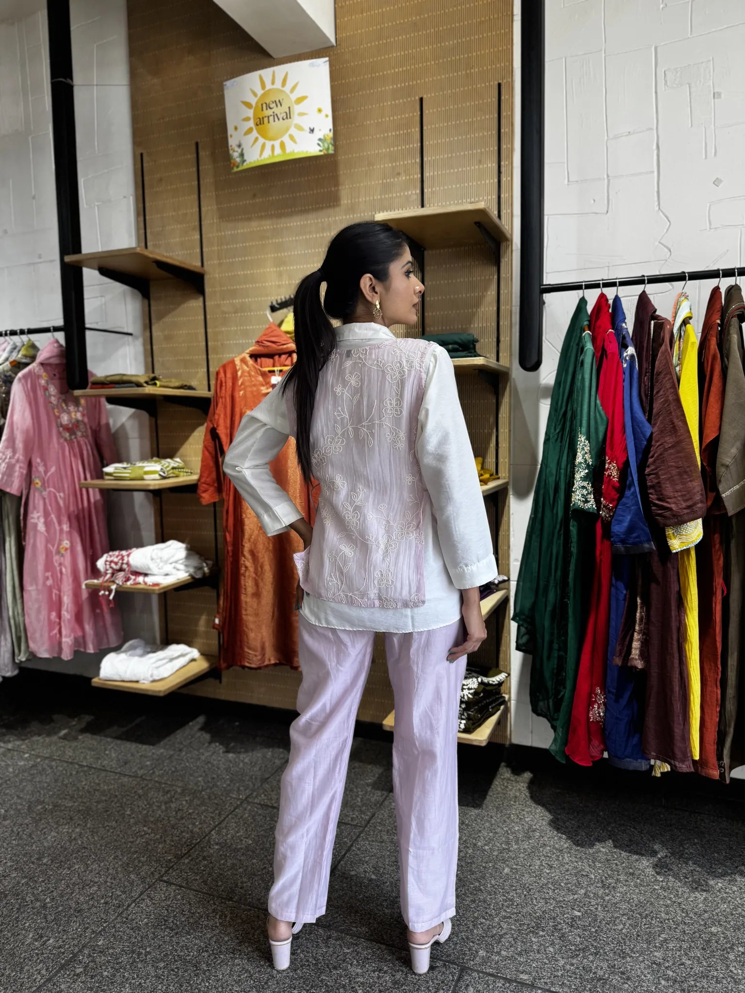 Mul Chanderi Jacket Style Co-ord Set for Women